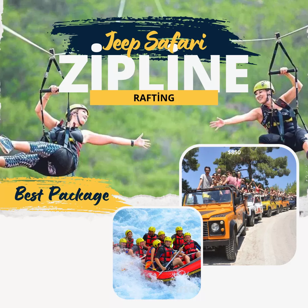 3 IN 1 Rafting Jeep Safari & Zipline Combo: from Side vs from Kundu