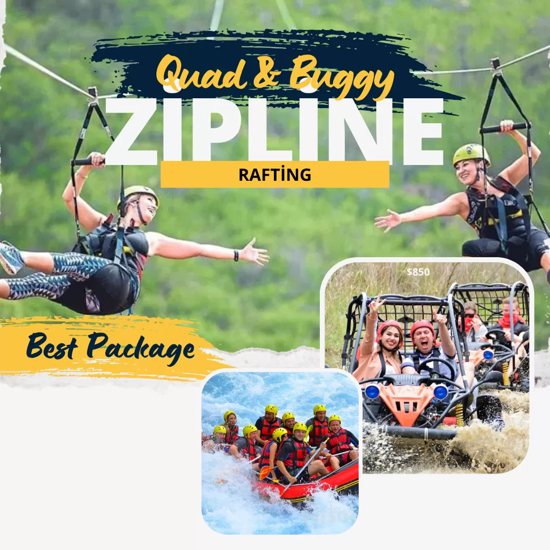 4 IN 1 Quad Bike, Jeep Safari, Rafting and Zipline Combo Tour: from Side vs from Kundu